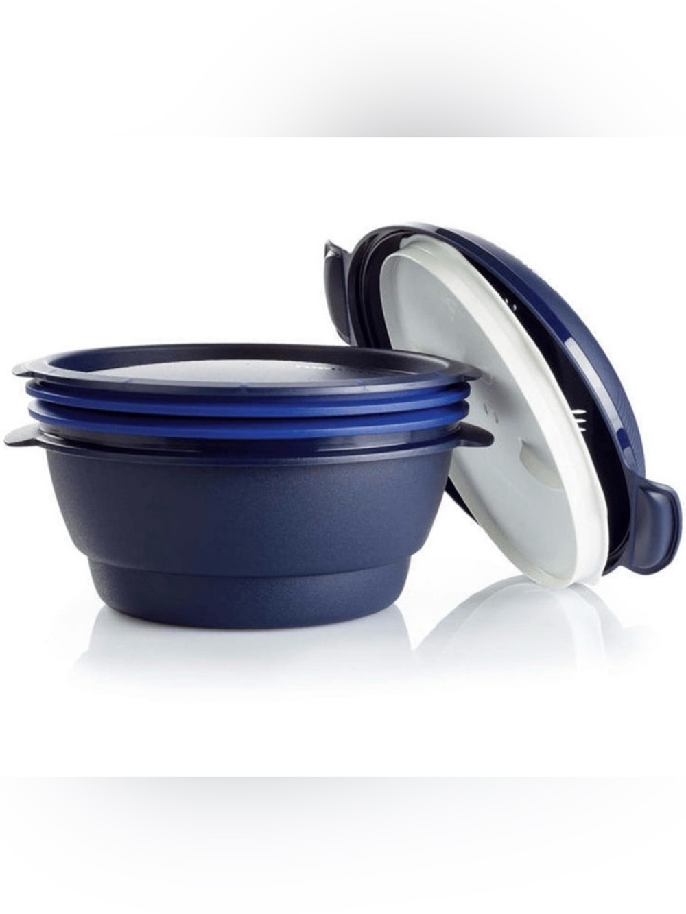 New Tupperware Navy and White Steamer Set - Picture 9 of 16